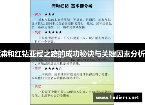 浦和红钻亚冠之路的成功秘诀与关键因素分析